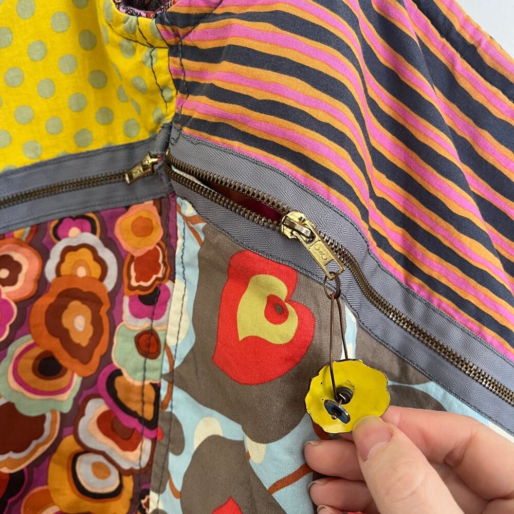 Bucket Bag Patchwork Brightly Colored Boho Large - image 4